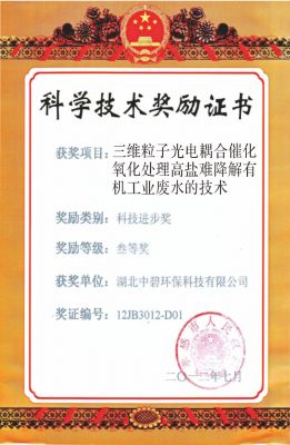三维粒子光电耦合催化氧化处理高盐难降解有机工业废水的技术